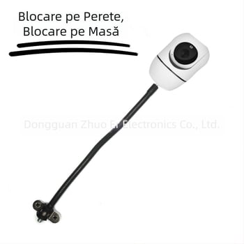 Suport monitor cu rotație 360°, construcție metalică, tub termocontractibil, gât flexibil