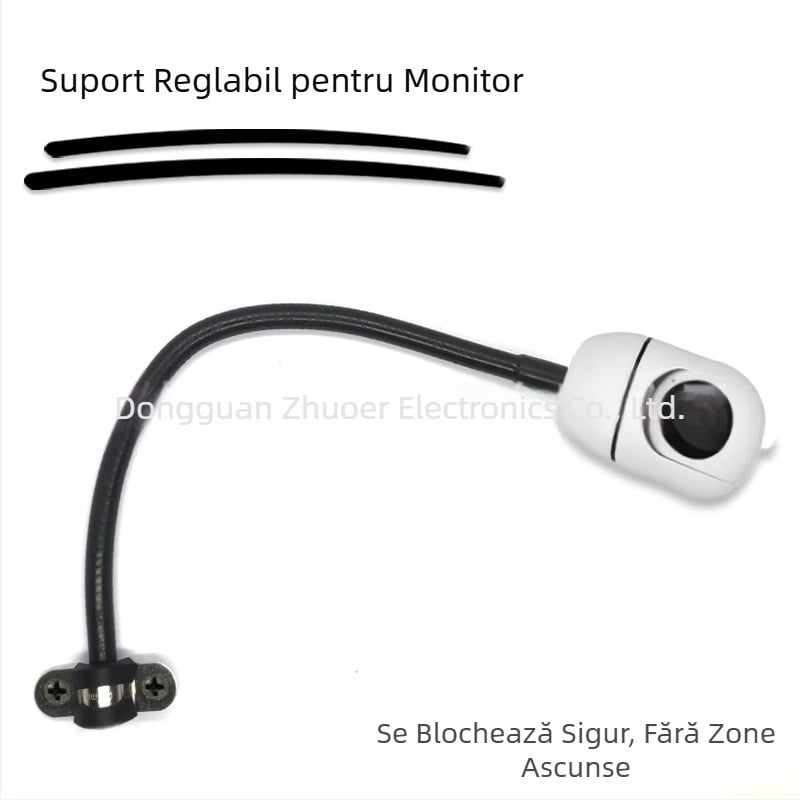 Suport monitor cu rotație 360°, construcție metalică, tub termocontractibil, gât flexibil