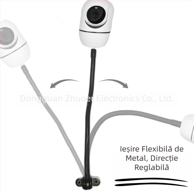 Suport monitor cu rotație 360°, construcție metalică, tub termocontractibil, gât flexibil