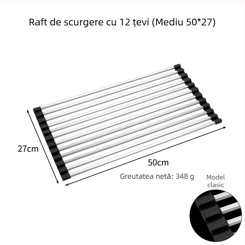 Raft de scurgere pentru chiuvetă; oțel inoxidabil; pliabil; seria Draining rack; Hong Junda – personalizare cu logo