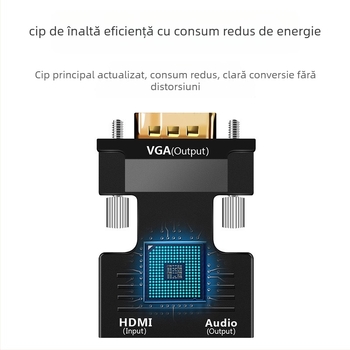 Adaptor cablu HDMI către VGA, unidirecțional, video HD, cip CS5210, intrare HDMI
