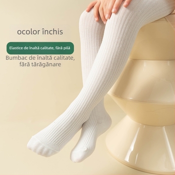 Colanți pentru bebeluși cu model în dungi, tricot Jacquard, amestec din bumbac-poliester, groși, respirabili pentru primăvară-toamnă (nou-născuți și copii mici 1–3 ani)