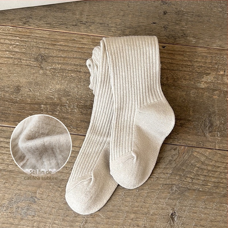 Colanți pentru bebeluși cu model în dungi, tricot Jacquard, amestec din bumbac-poliester, groși, respirabili pentru primăvară-toamnă (nou-născuți și copii mici 1–3 ani)