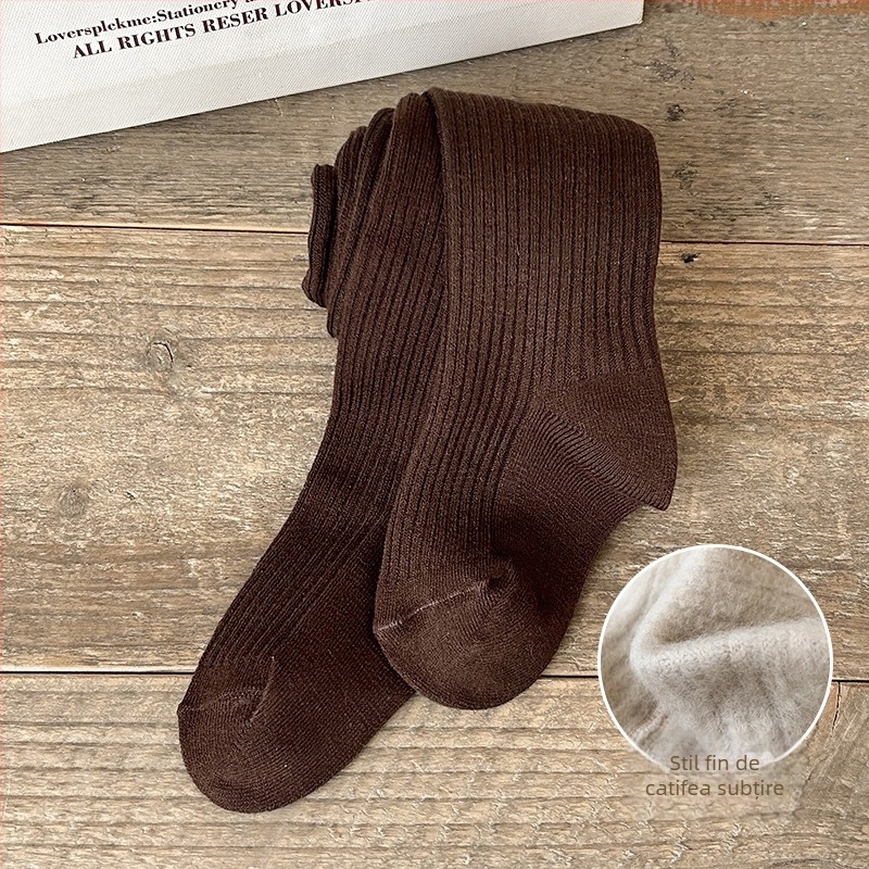 Colanți pentru bebeluși cu model în dungi, tricot Jacquard, amestec din bumbac-poliester, groși, respirabili pentru primăvară-toamnă (nou-născuți și copii mici 1–3 ani)