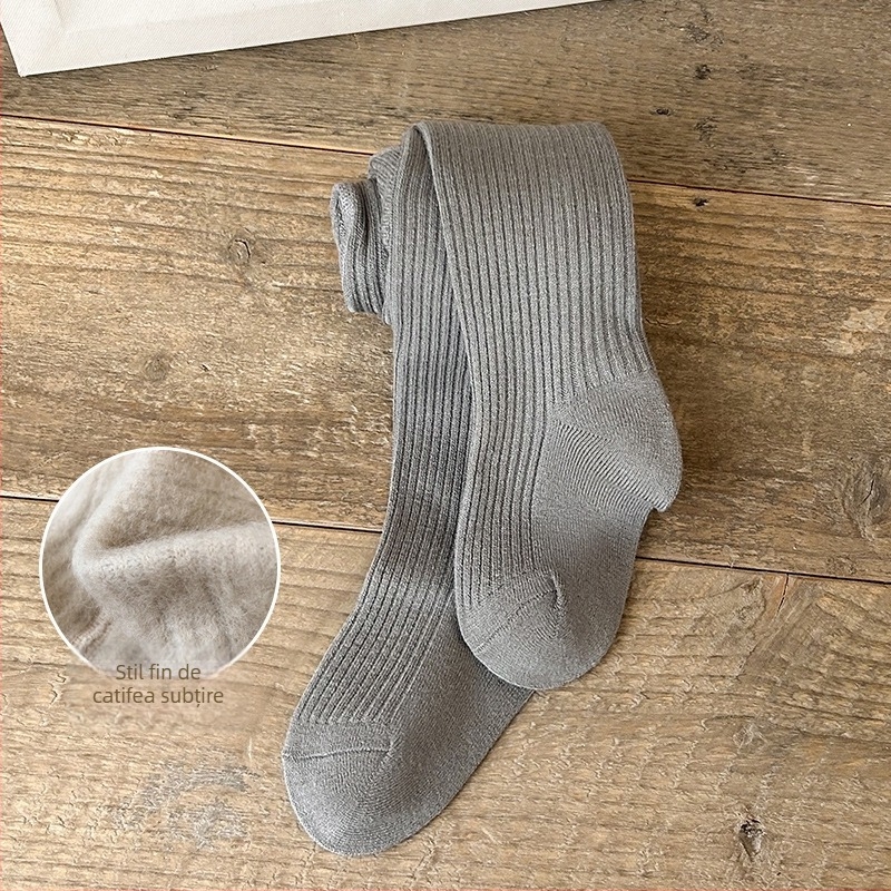 Colanți pentru bebeluși cu model în dungi, tricot Jacquard, amestec din bumbac-poliester, groși, respirabili pentru primăvară-toamnă (nou-născuți și copii mici 1–3 ani)