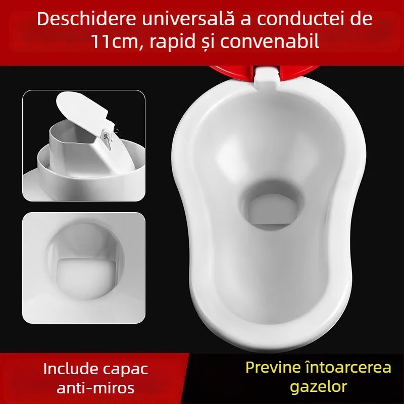 Toaletă temporară din plastic pentru construcții — fără rezervor, diametru standard al conductei de canalizare, fără sifon