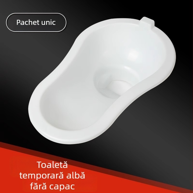 Toaletă temporară din plastic pentru construcții — fără rezervor, diametru standard al conductei de canalizare, fără sifon