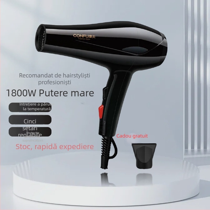 Uscător de păr 1800W motor DC, 220V, control al temperaturii aerului fierbinte, protecție la supraincălzire