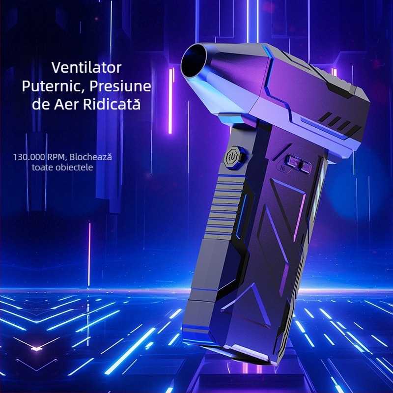 Dispozitiv portabil pentru suflare și aspirație pentru camping — dublă utilizare, 5V/2A, 150W, aspirație 10000Pa, reîncărcabil, fără fir, cu funcție de umflare