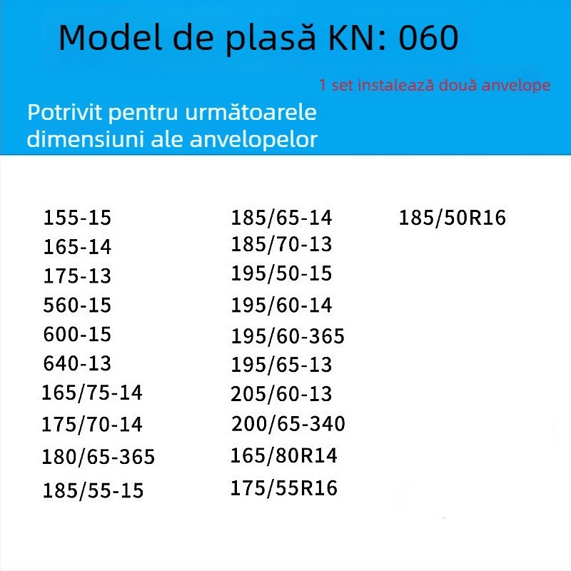 Lanț antiderapant pentru anvelope auto pentru mașini, vanuri și vehicule off-road | Lanț din oțel de aliat | Model: KN anti-skid chain | Compatibilitate anvelope: consultați