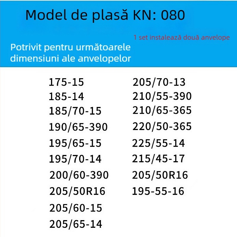 Lanț antiderapant pentru anvelope auto pentru mașini, vanuri și vehicule off-road | Lanț din oțel de aliat | Model: KN anti-skid chain | Compatibilitate anvelope: consultați