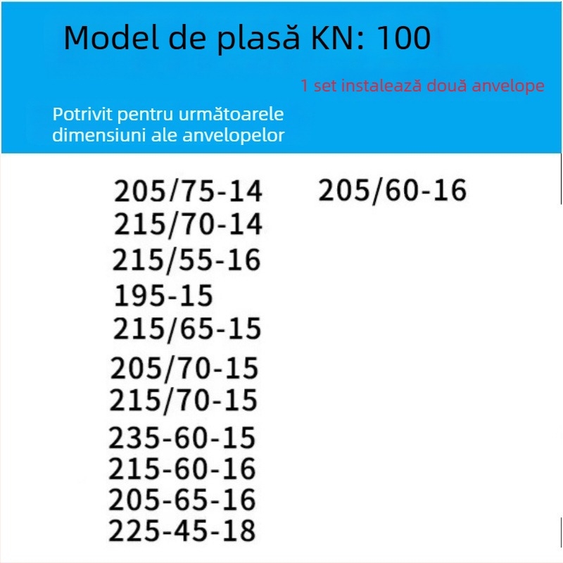 Lanț antiderapant pentru anvelope auto pentru mașini, vanuri și vehicule off-road | Lanț din oțel de aliat | Model: KN anti-skid chain | Compatibilitate anvelope: consultați