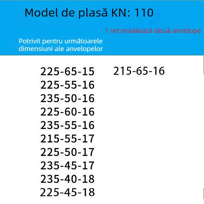 Lanț antiderapant pentru anvelope auto pentru mașini, vanuri și vehicule off-road | Lanț din oțel de aliat | Model: KN anti-skid chain | Compatibilitate anvelope: consultați