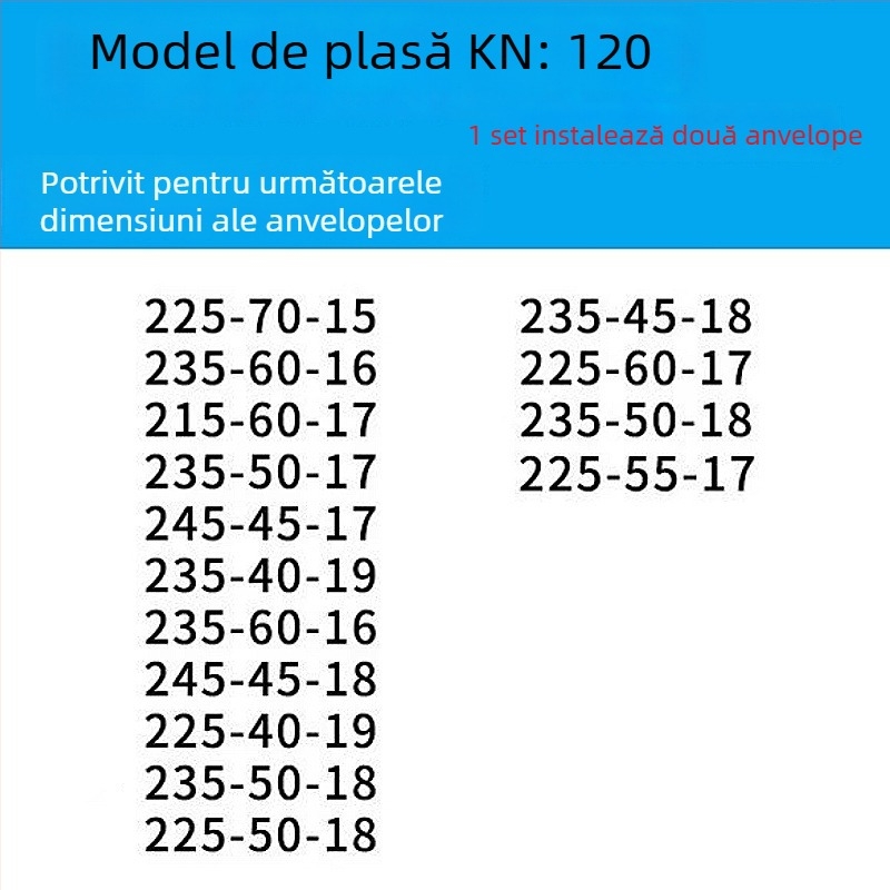 Lanț antiderapant pentru anvelope auto pentru mașini, vanuri și vehicule off-road | Lanț din oțel de aliat | Model: KN anti-skid chain | Compatibilitate anvelope: consultați