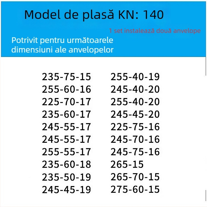 Lanț antiderapant pentru anvelope auto pentru mașini, vanuri și vehicule off-road | Lanț din oțel de aliat | Model: KN anti-skid chain | Compatibilitate anvelope: consultați