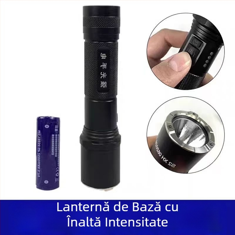 Lanternă din aliaj de aluminiu cu LED, 3 W, baterie 2000 mAh, reîncărcabilă