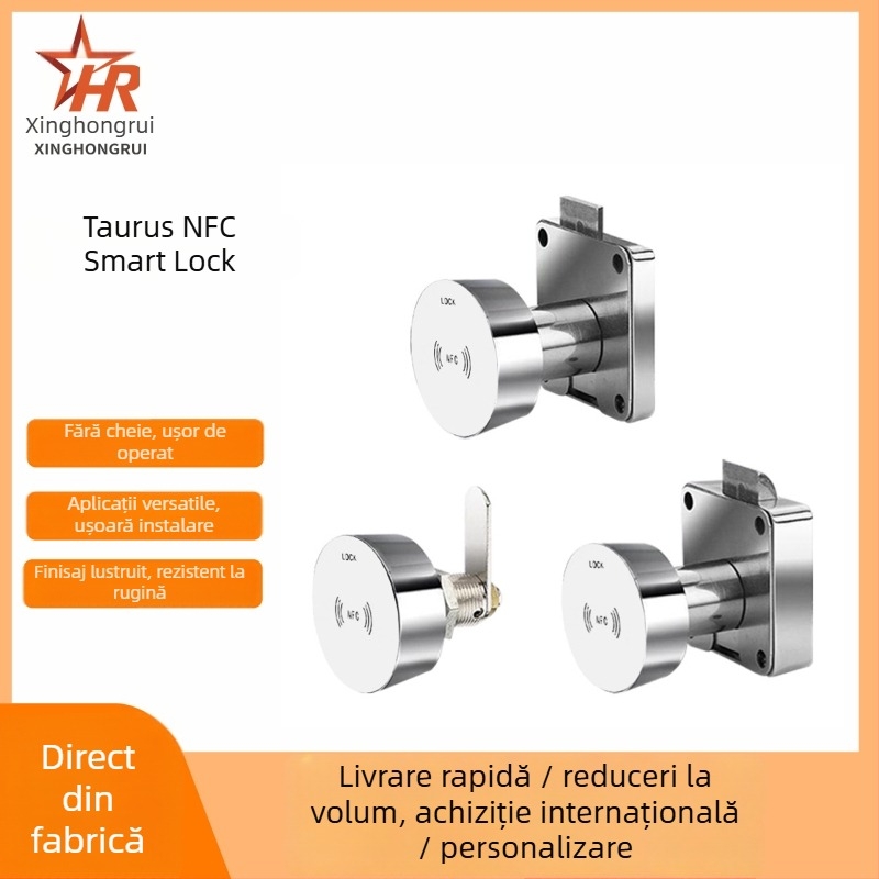 Xing Hongrui PFC Induction Lock – încuietoare din aliaj pentru dulapuri de sală și studio de yoga – 3 în 1: parolă, citire card și senzor electronic; potrivit pentru mobilier din lemn, placă și oțel; stil modern minimalist