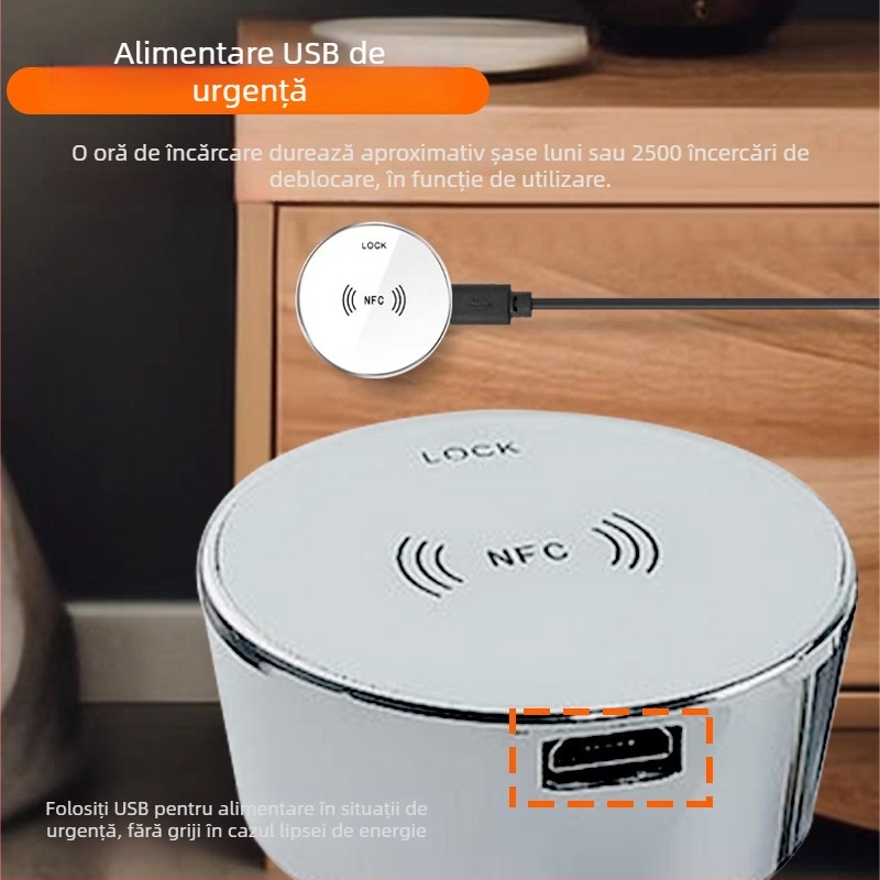Xing Hongrui PFC Induction Lock – încuietoare din aliaj pentru dulapuri de sală și studio de yoga – 3 în 1: parolă, citire card și senzor electronic; potrivit pentru mobilier din lemn, placă și oțel; stil modern minimalist