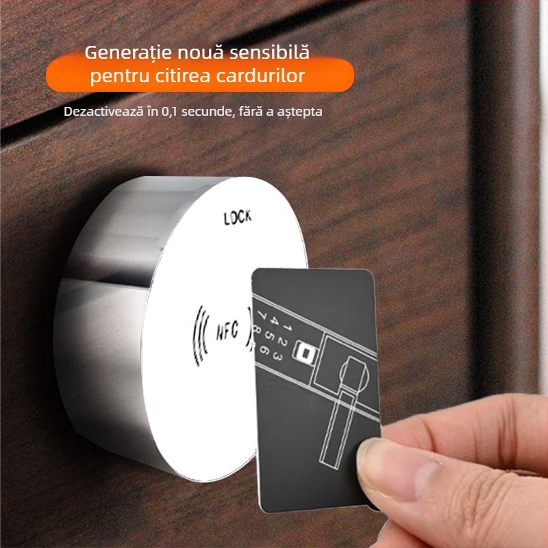 Xing Hongrui PFC Induction Lock – încuietoare din aliaj pentru dulapuri de sală și studio de yoga – 3 în 1: parolă, citire card și senzor electronic; potrivit pentru mobilier din lemn, placă și oțel; stil modern minimalist
