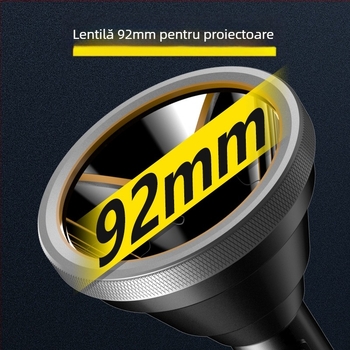 Fenar de mână din aliaj de aluminiu, baterie încorporată reîncărcabilă (18650), LED de 5W, fascicul de 50 m, timp de încărcare 3 ore, pentru exterior