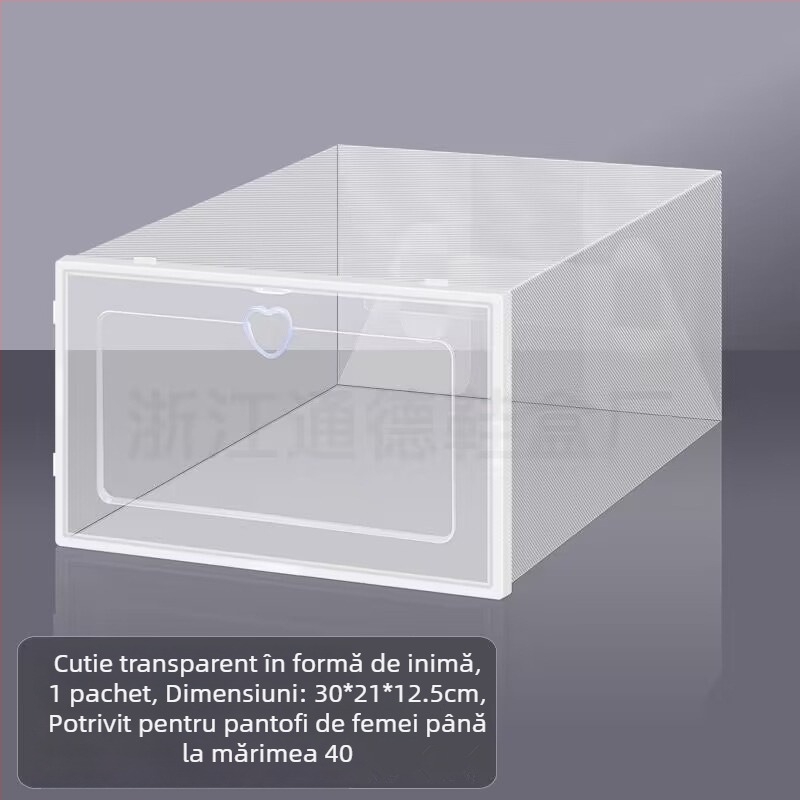 Benta cutie plastică pentru pantofi – economisește spațiu, transparentă, organizator pentru pantofi și cosmetice, imprimare siglă disponibilă