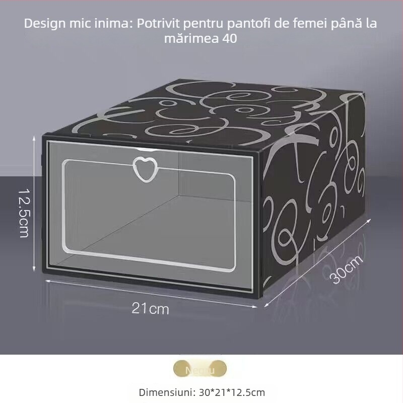 Benta cutie plastică pentru pantofi – economisește spațiu, transparentă, organizator pentru pantofi și cosmetice, imprimare siglă disponibilă