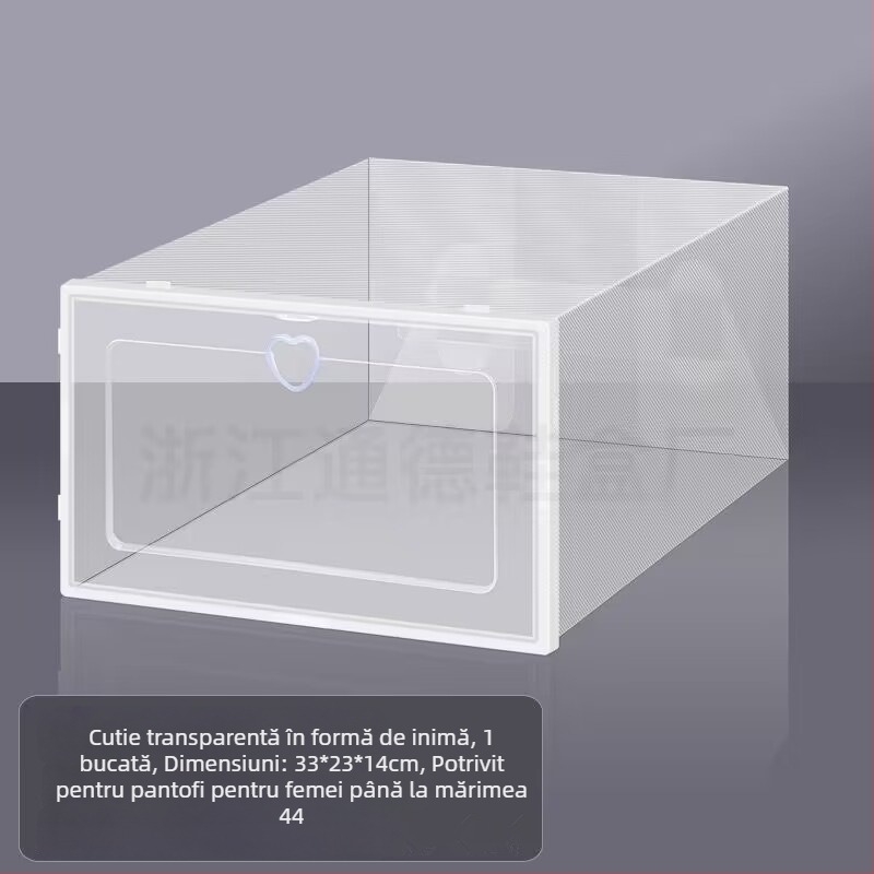 Benta cutie plastică pentru pantofi – economisește spațiu, transparentă, organizator pentru pantofi și cosmetice, imprimare siglă disponibilă