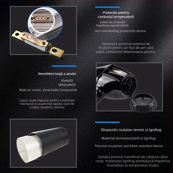 Uscător de păr 1800W, motor cu AC, 220V, 2 viteze, aer cald și rece