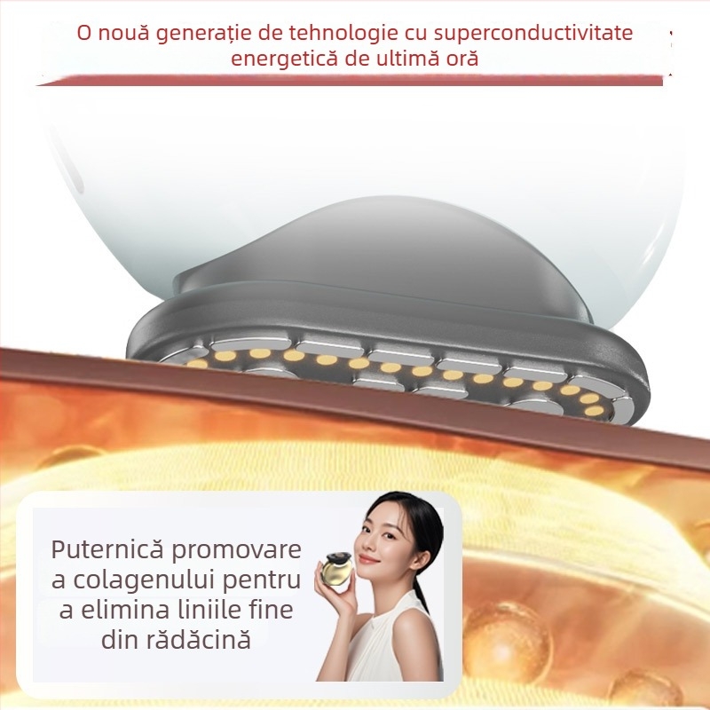 Masaj facial cu vibrații, terapie cu lumină roșie, pentru uz casnic, portabil, baterie încorporată 800–1000 mAh