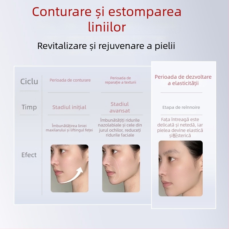 Masaj facial cu vibrații, terapie cu lumină roșie, pentru uz casnic, portabil, baterie încorporată 800–1000 mAh