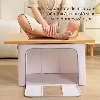 Cutie depozitare din țesătură Morandi serie — 600D Oxford cu cadru de oțel întărit, pliabilă, protecție împotriva prafului și umezelii, capacitate 24L/66L/100L