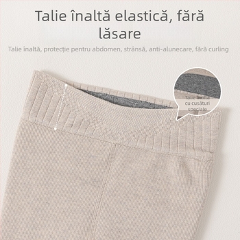 Colanți termici pentru fetițe, căptuțiți cu fleece, lungime gleznă, talie înaltă, iarnă, 85% poliester