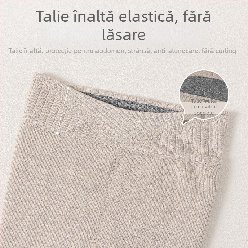Colanți termici pentru fetițe, căptuțiți cu fleece, lungime gleznă, talie înaltă, iarnă, 85% poliester
