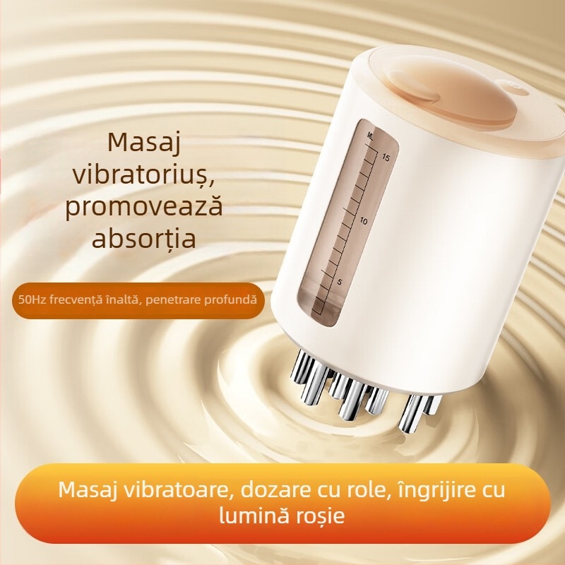 Konka KAMQ-1629-T dispozitiv pentru îngrijirea scalpului, cu aplicare de minoxidil, terapie cu lumină roșie, microcurent și masaj prin vibrații, pieptene ghid pentru lichid