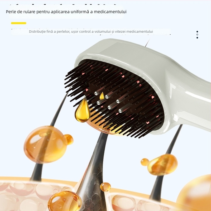 Pieptene electric pentru masajul scalpului și introducător de esențe – DX-002, 235 g, calmare scalp, toate sezoanele