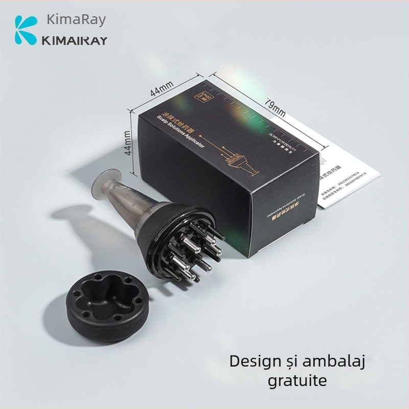 Dispozitiv pentru îngrijirea scalpului cu dozator manual pentru livrarea lichidului și masaj al scalpului