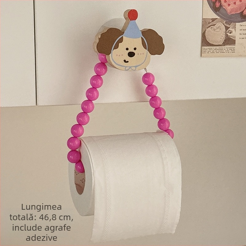 Suport hârtie igienică – montaj pe perete, fără găuri, plastic, stil modern minimalist