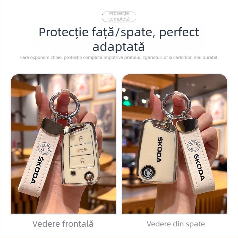 Carcasă cheie Skoda Huihuangda TPU – de înaltă clasă (Brand: Huihuangda; Marcă auto: Skoda; Material: TPU; Stil: De înaltă clasă)