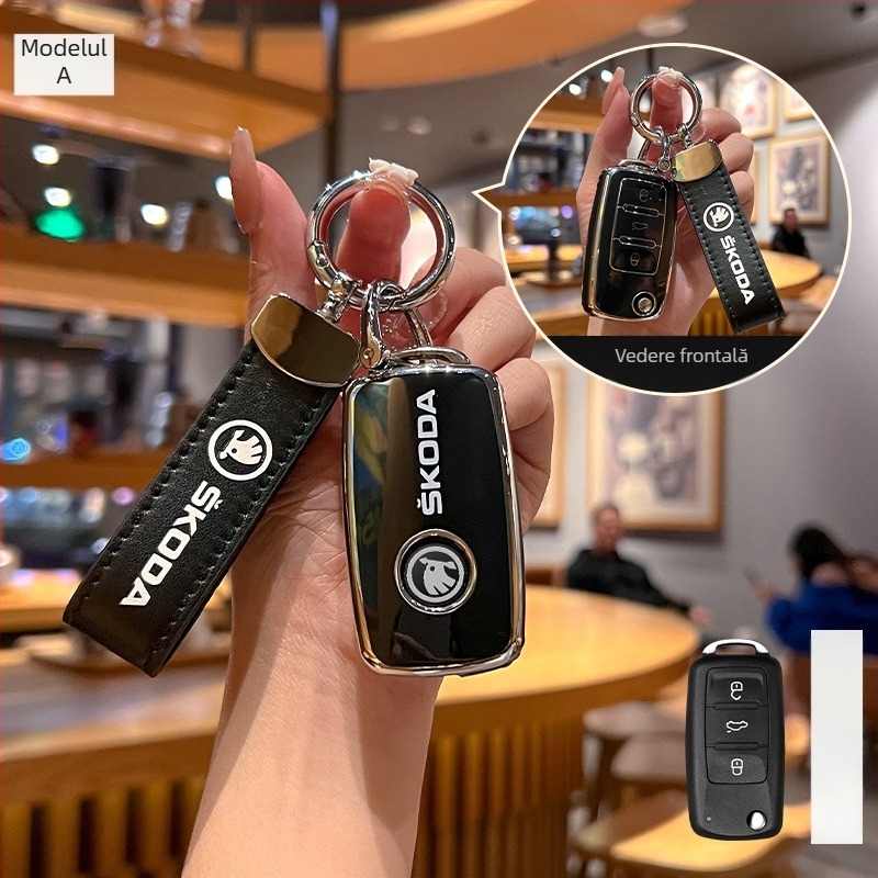 Carcasă cheie Skoda Huihuangda TPU – de înaltă clasă (Brand: Huihuangda; Marcă auto: Skoda; Material: TPU; Stil: De înaltă clasă)