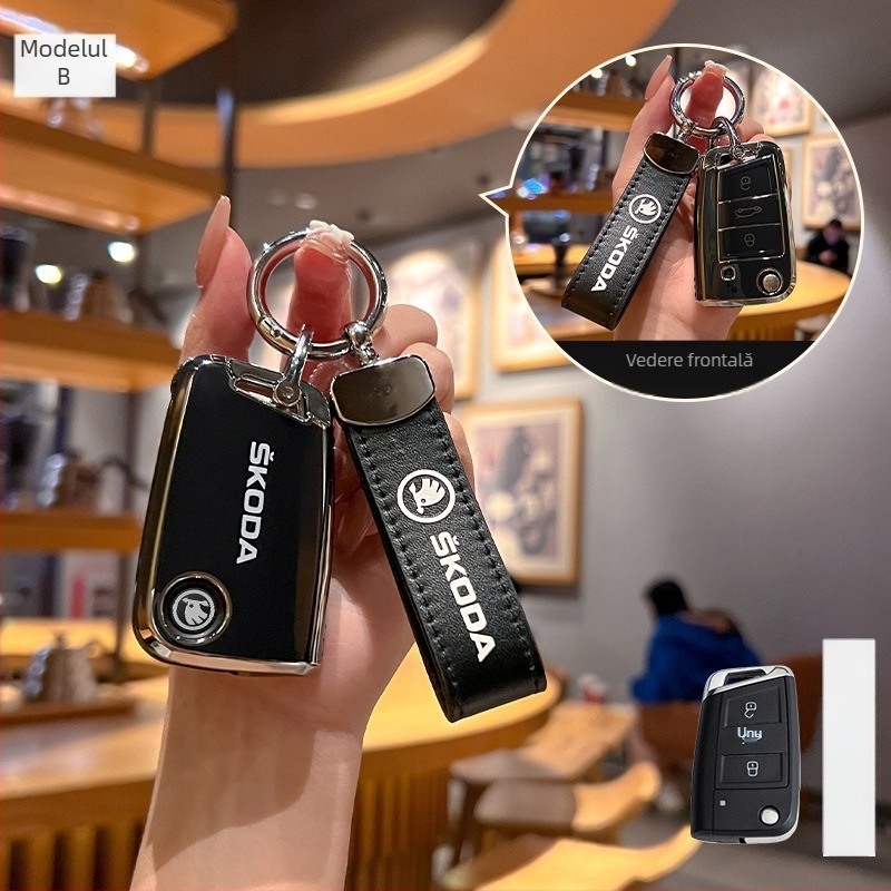 Carcasă cheie Skoda Huihuangda TPU – de înaltă clasă (Brand: Huihuangda; Marcă auto: Skoda; Material: TPU; Stil: De înaltă clasă)