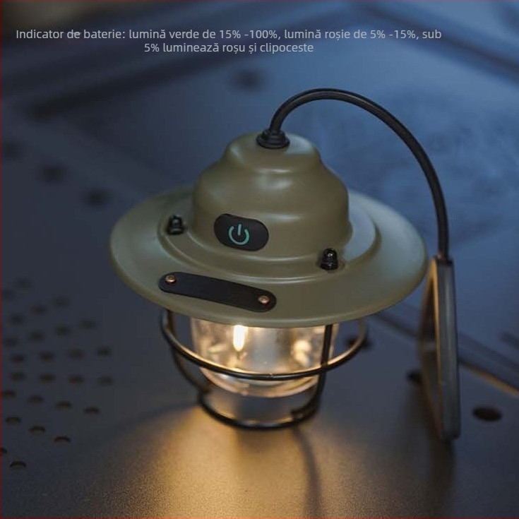 Pinecone Camping Light — LED, alimentată cu baterii, reîncărcabilă, durată lungă a bateriei, pentru cort și exterior