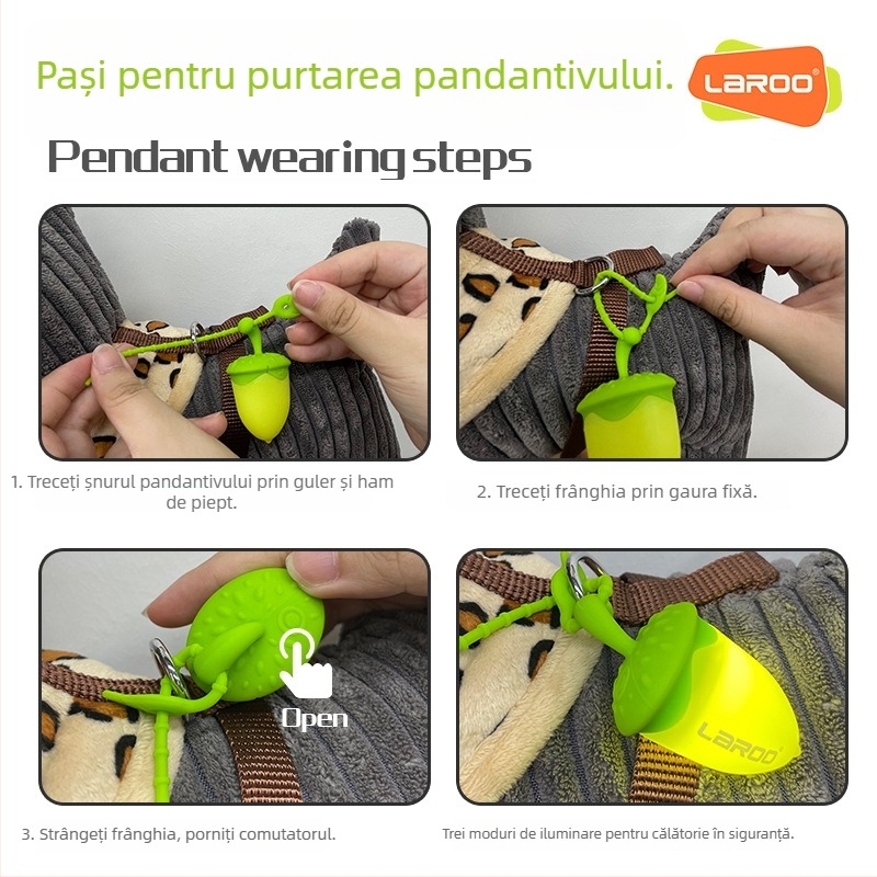 Pandantiv luminos pentru câine – silicon, LED, reîncărcabil, stil desen animat, anti-pierdere