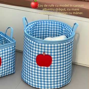 Coș de rufe murdare pentru baie — capacitate mare, pliabil, material bumbac-lin, stil minimalist modern