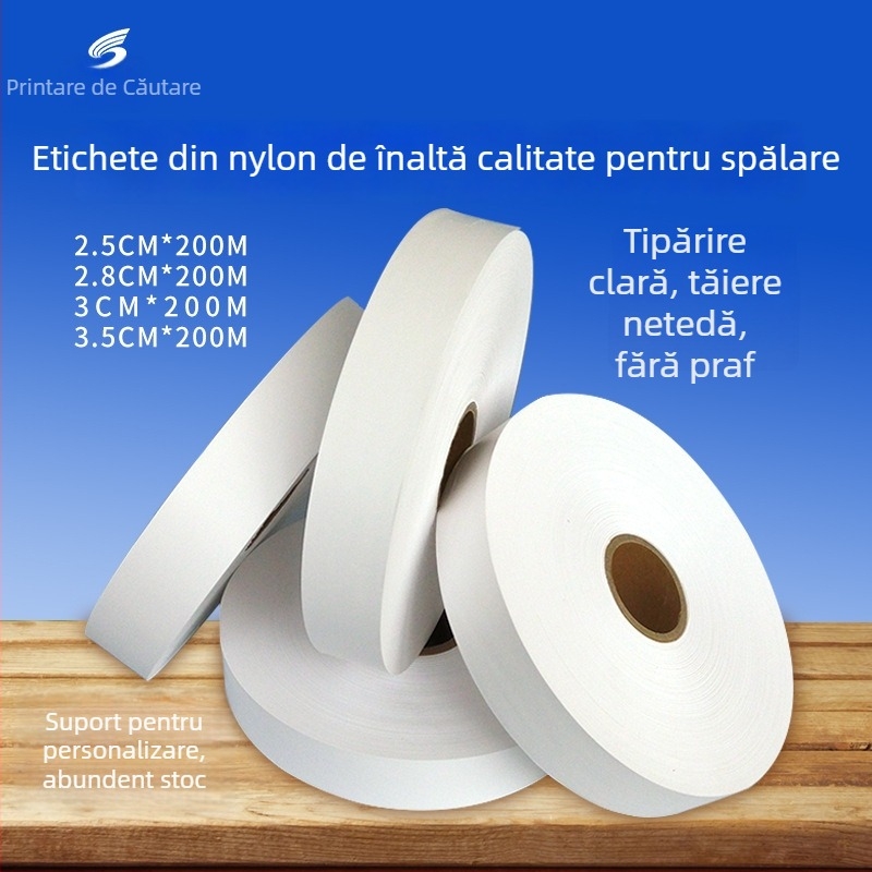 Etichetă de spălare din nailon – imprimabilă pe ambele fețe, potrivită pentru prosoape, pantofi, corturi, haine și genți