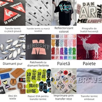 Etichetă de transfer termic pentru marcaj de spălare pe haine — Proces ștampilare la cald, Brand Hongcai, Aplicabil la lenjerie, șapcă, genți și textile