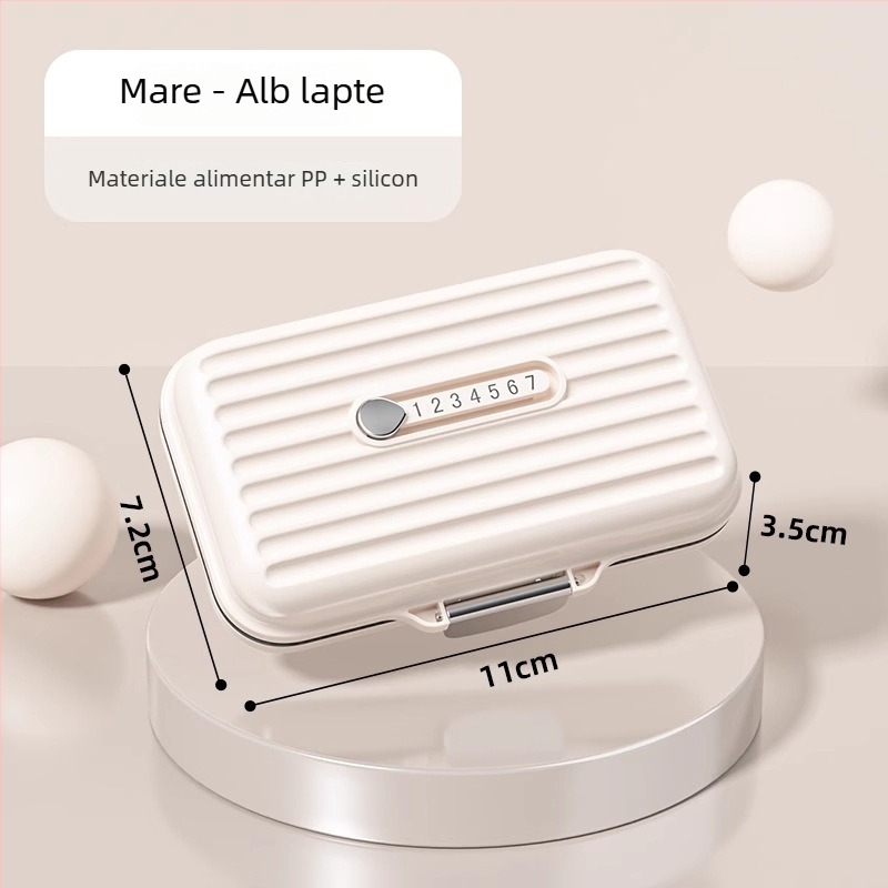 Cutie portabilă pentru medicamente, 7 zile, cu compartimente etanșe protejate împotriva luminii (PP, model MZ-A41215)