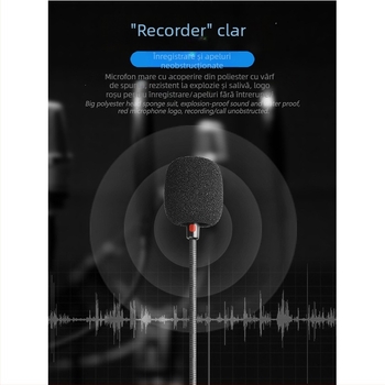 Set de căști USB cu fir, cu placă de sunet încorporată și microfon, difuzoare de 40 mm, răspuns în frecvență 20 kHz, impedanță 32 Ω, lungime cablu 2,7 m