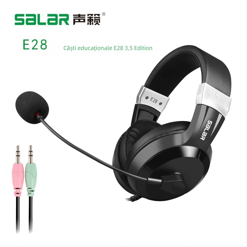 Set de căști USB cu fir, cu placă de sunet încorporată și microfon, difuzoare de 40 mm, răspuns în frecvență 20 kHz, impedanță 32 Ω, lungime cablu 2,7 m