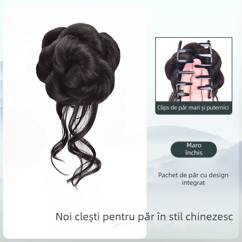 Perucă cu coadă – complet lucrată manual, sârmă rezistentă la temperaturi, nu se poate vopsi sau da cu perm, versiune personalizată (stil cozii: strâns)