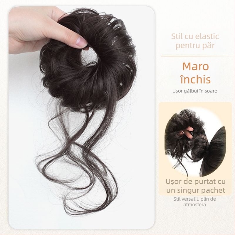 Perucă cu coadă – complet lucrată manual, sârmă rezistentă la temperaturi, nu se poate vopsi sau da cu perm, versiune personalizată (stil cozii: strâns)